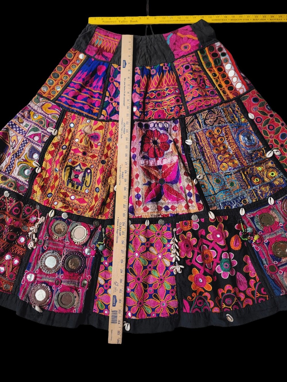 Artisan Handmade Ethnic Heavily Embroidered Embellished Patchwork Skirt Costume